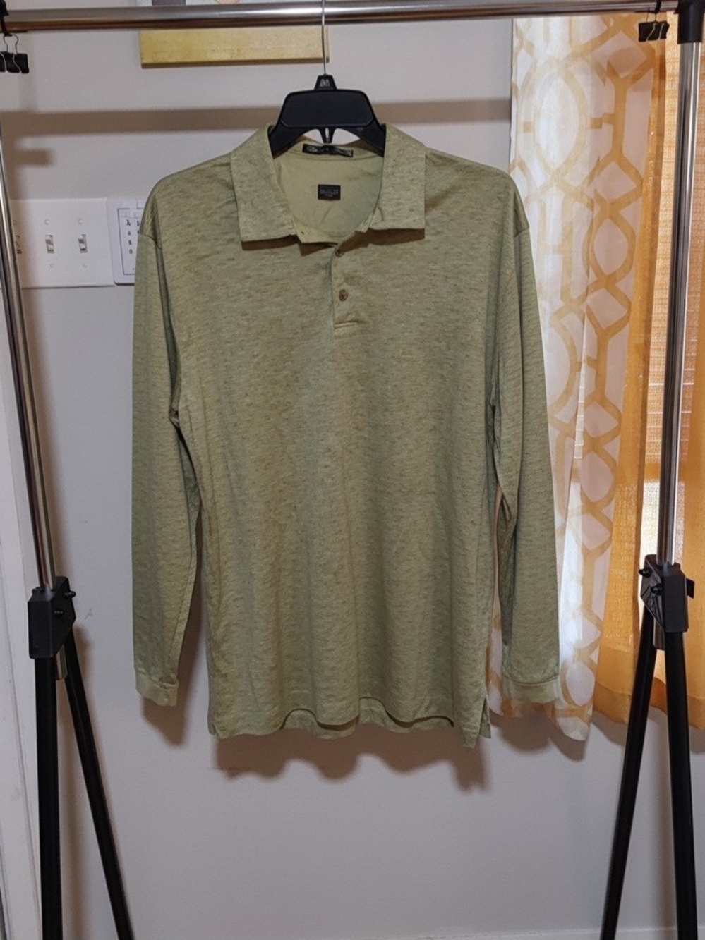 Tiger Woods Men's Long-Sleeve Polo Shirt - Light Olive Green